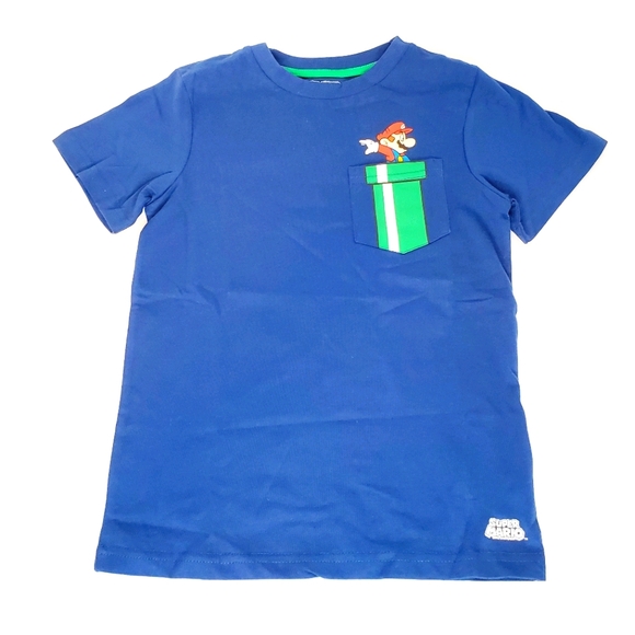 Super Mario Boys T-shirt with Front Pocket - Picture 1 of 7